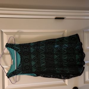 Mint green with black overlay tanktop